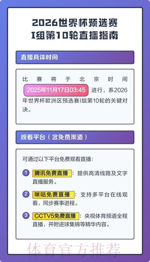2026年世界杯赛事官方直播平台入口地址精选推荐